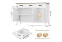 HOMECHO Sideboard 120 cm Weiß/Braun mit 3 Schubladen Bild 1