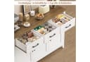 HOMECHO Sideboard 120 cm Weiß/Braun mit 3 Schubladen Bild 3