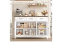 HOMECHO Sideboard 120 cm Weiß/Braun mit 3 Schubladen Bild 4