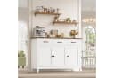 HOMECHO Sideboard 120 cm Weiß/Braun mit 3 Schubladen Bild 5