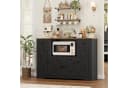 HOMECHO Sideboard Schwarz mit Steckdosen und verstellbaren Ablagen Bild 1