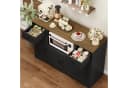 HOMECHO Sideboard Schwarz mit Steckdosen und verstellbaren Ablagen Bild 4
