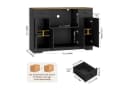 HOMECHO Sideboard Schwarz mit Steckdosen und verstellbaren Ablagen Bild 5