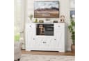 HOMECHO Sideboard Weiß mit Mikrowellenhalterung und Steckdosen Bild 3