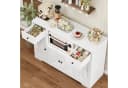 HOMECHO Sideboard Weiß mit Mikrowellenhalterung und Steckdosen Bild 5