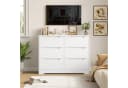 HOMECHO Kommode Sideboard 6 Schubladen Weiß Modern Bild 1