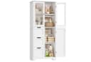 HOMECHO Hochschrank Weiß mit 3 Türen und 3 Schubladen Bild 2