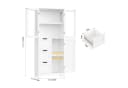 HOMECHO Hochschrank Weiß mit 3 Türen und 3 Schubladen Bild 4