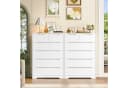 HOMECHO Kommode 6 Schubladen Weiß Sideboard Highboard Bild 2