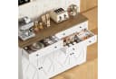 HOMECHO Sideboard 132,7 cm Weiß/Schwarz mit 4 Schubladen und 4 Türen Bild 1