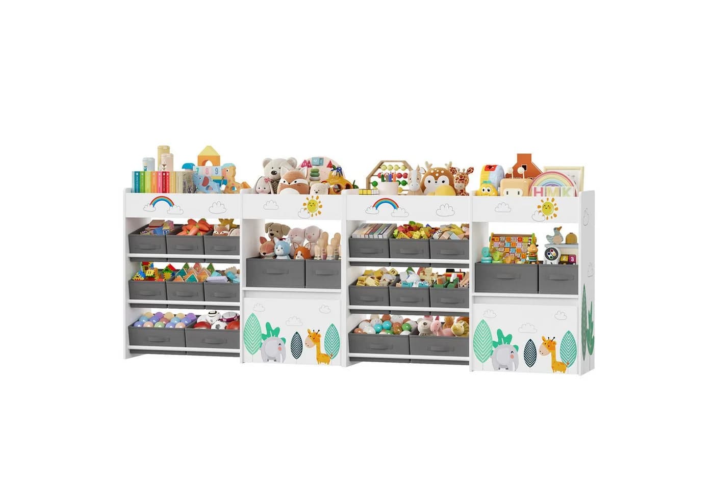 HOMECHO Spielzeugtruhe Weiß mit 10 Aufbewahrungsboxen - Bild 3