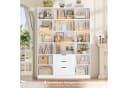 HOMECHO Bücherregal 16 Fächer 3 Schubladen Weiß Modern Bild 3
