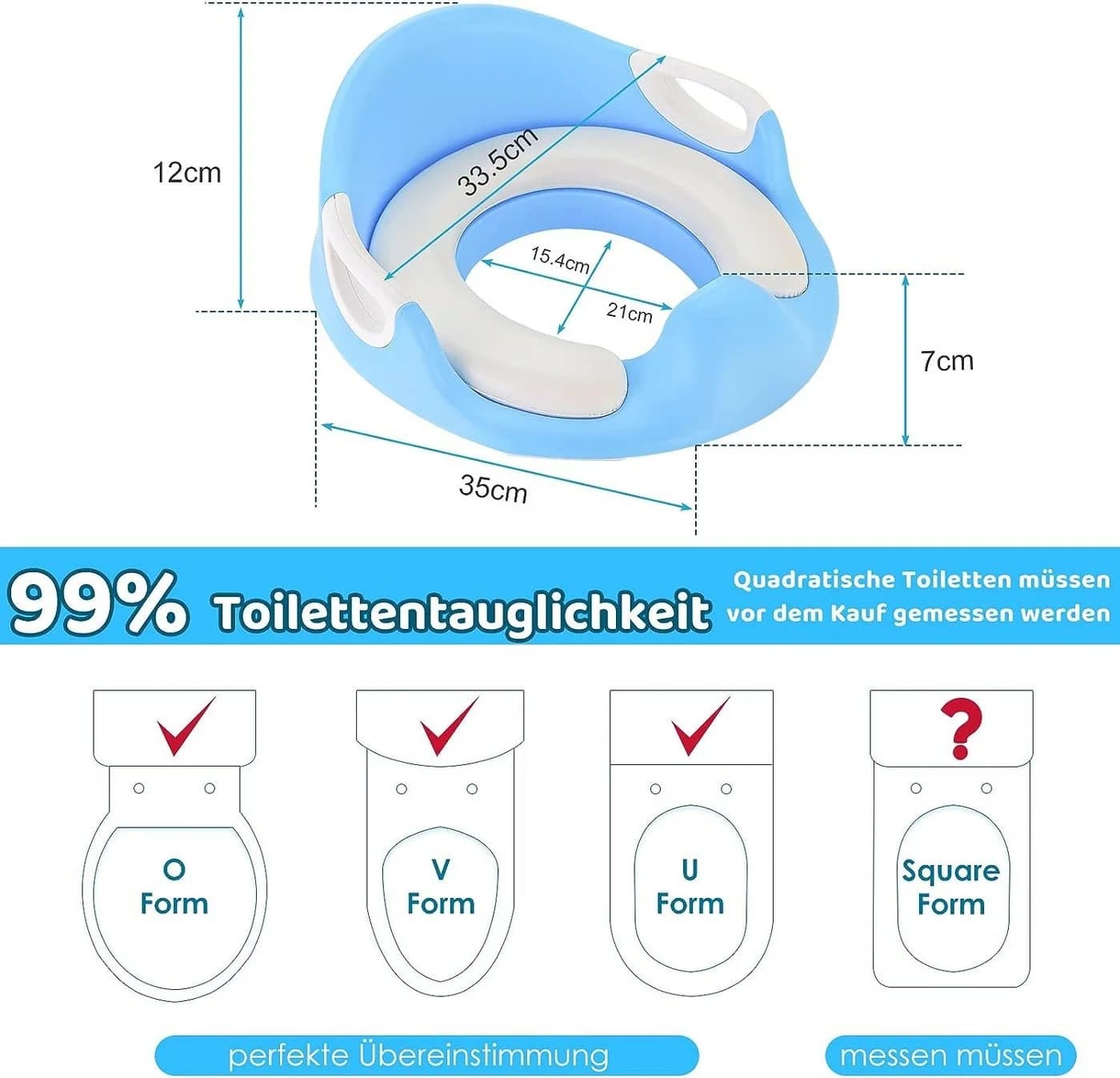 TLGREEN Baby-Toilettensitz Kinder Toilettensitz Premium Blau