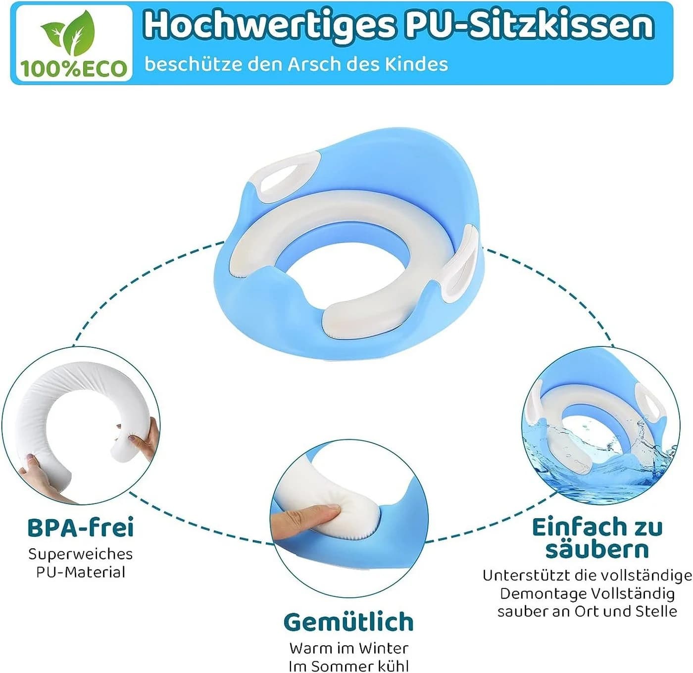 TLGREEN Baby-Toilettensitz Kinder Toilettensitz Premium Blau - Bild 3