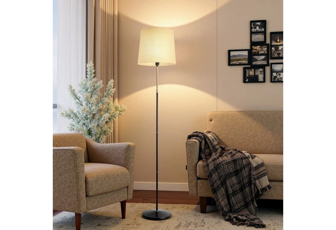 TLGREEN Stehlampe 170 cm LED Stehleuchte E27 Grau - Bild 2