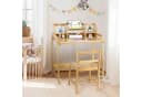 TLGREEN Kinderschreibtisch Höhenverstellbar Bambus Holz mit Stuhl und Stauraum Bild 1