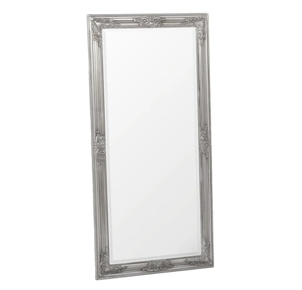 LebensWohnArt Wandspiegel Barock BESSA 100x50cm Silber-Antik Holzrahmen - Bild 3