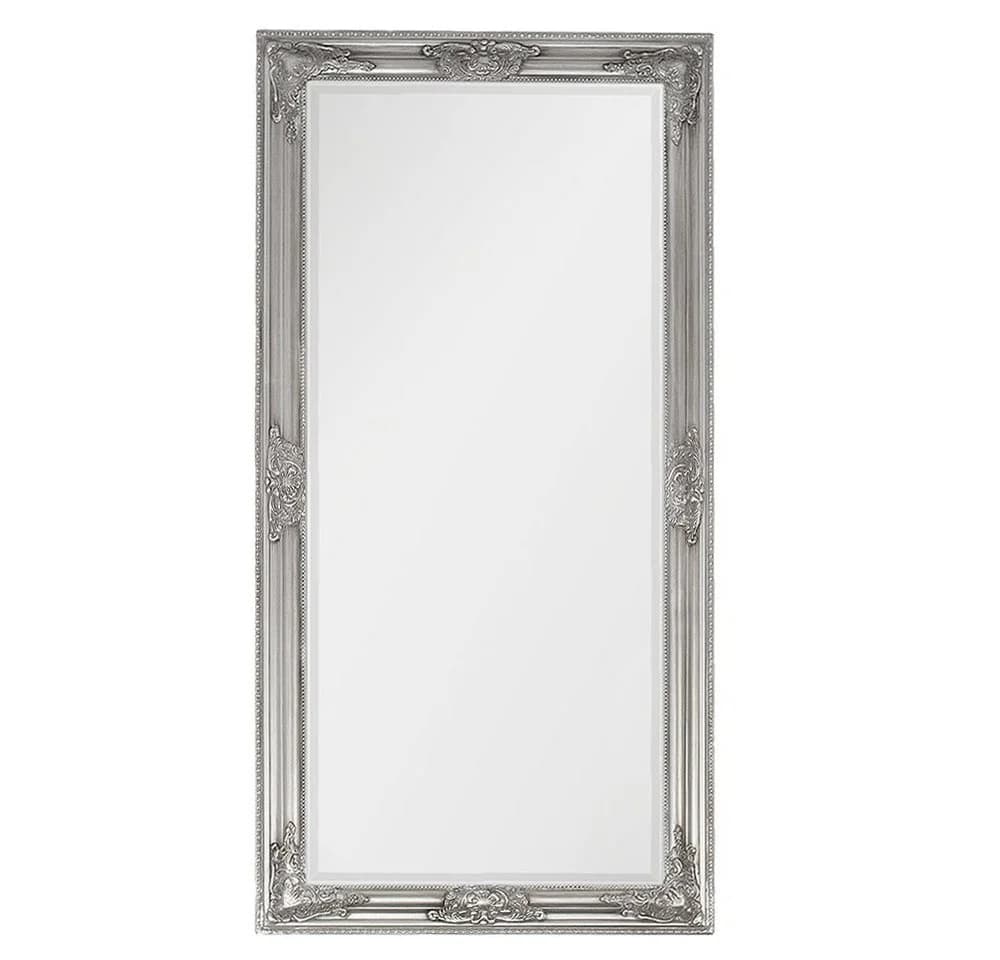 LebensWohnArt Wandspiegel Barock BESSA 100x50cm Silber-Antik Holzrahmen - Bild 5