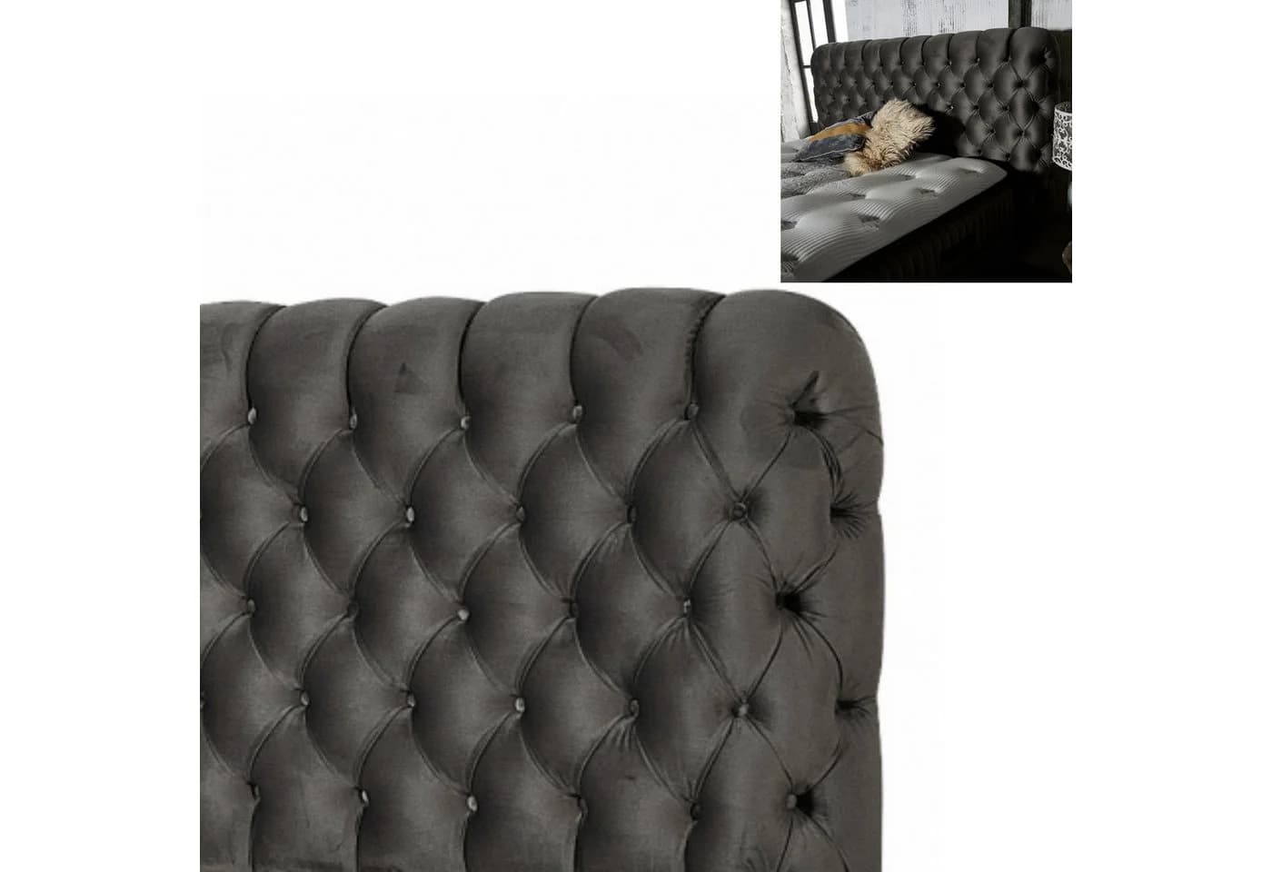 gowoll Boxspringbett Fluffy Grau mit Matratze und Topper 140x200 160x200 180x200 - Bild 5