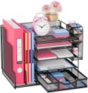 SURFOU Schreibtisch Organizer Schwarz 5-stufig mit Schublade Bild 2
