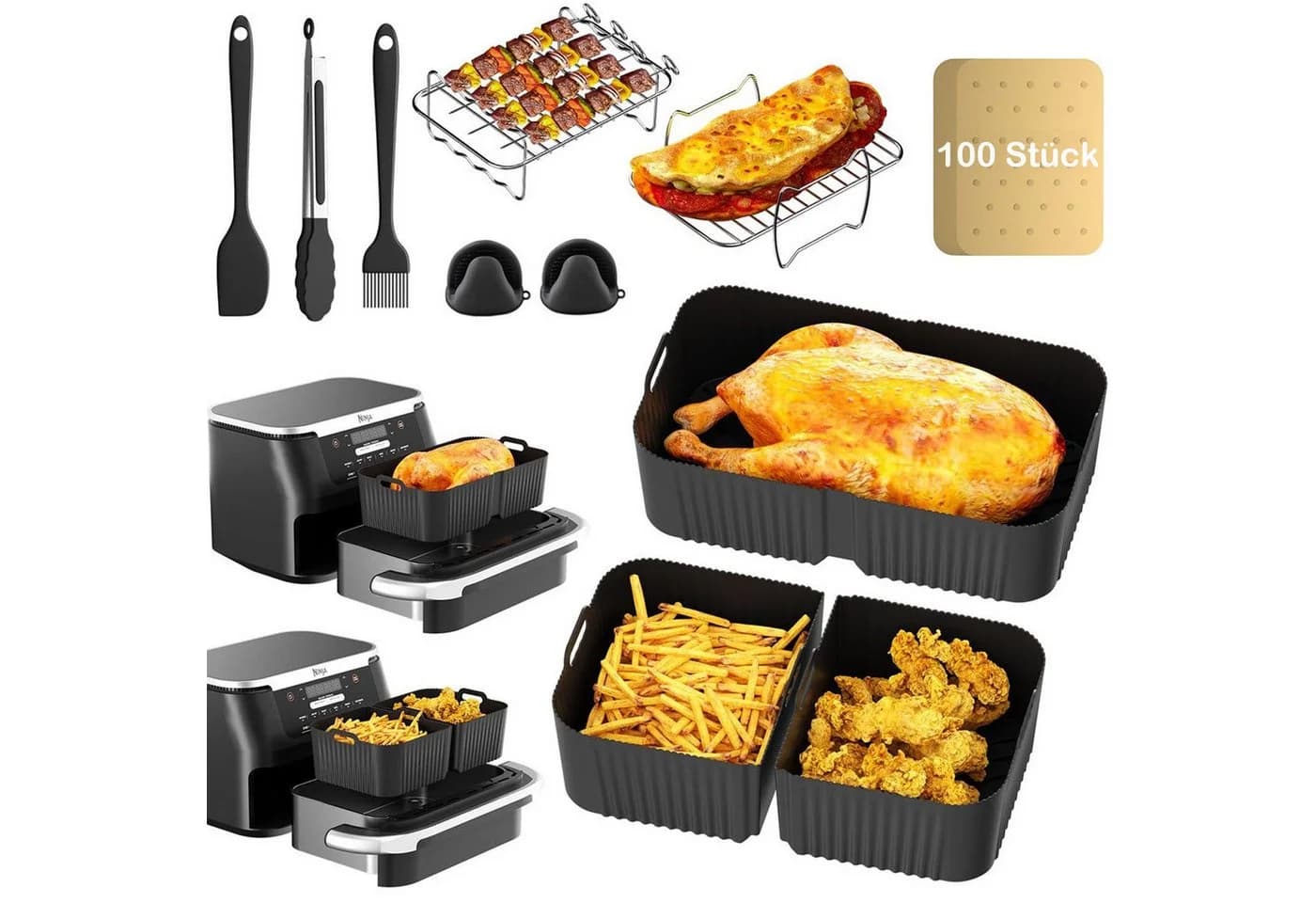 SURFOU 15-tlg. Backform Set für Ninja Airfryer AF500EU BPA-frei - Bild 2