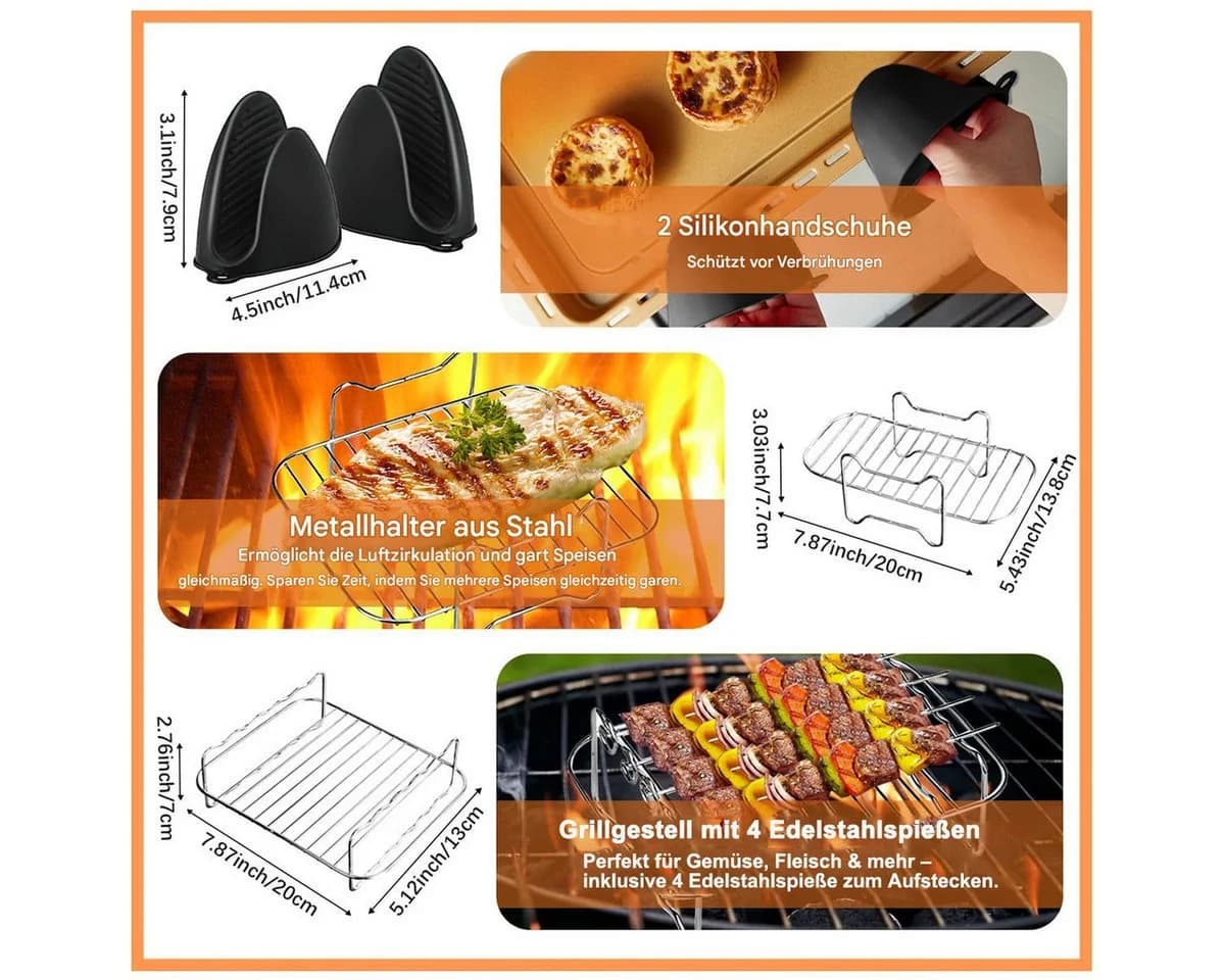 SURFOU 15-tlg. Backform Set für Ninja Airfryer AF500EU BPA-frei - Bild 5