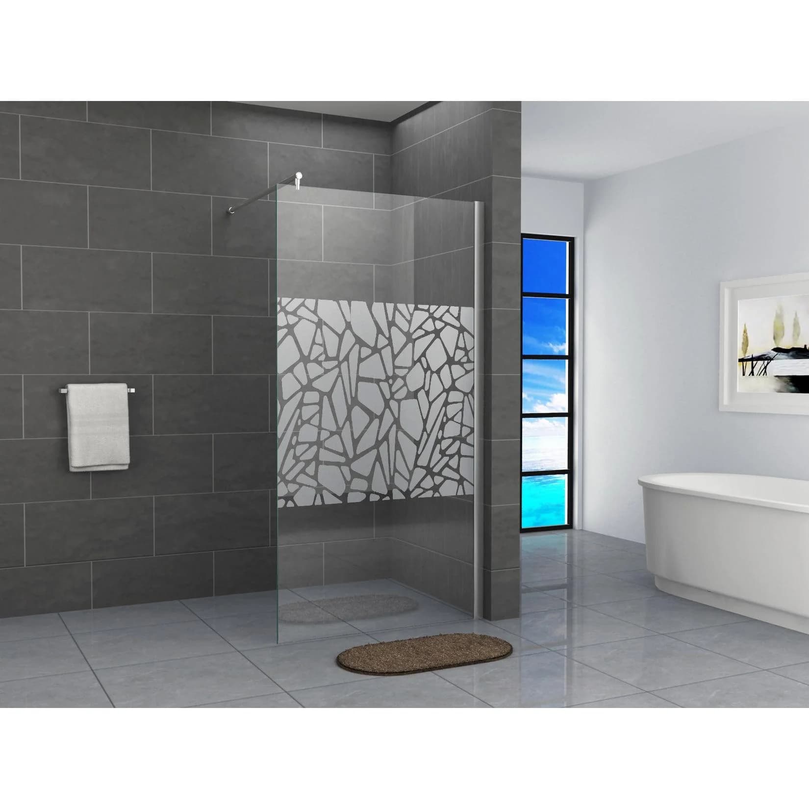 Fa-Bausysteme Walk-In Glas Dusche 80 cm ESG