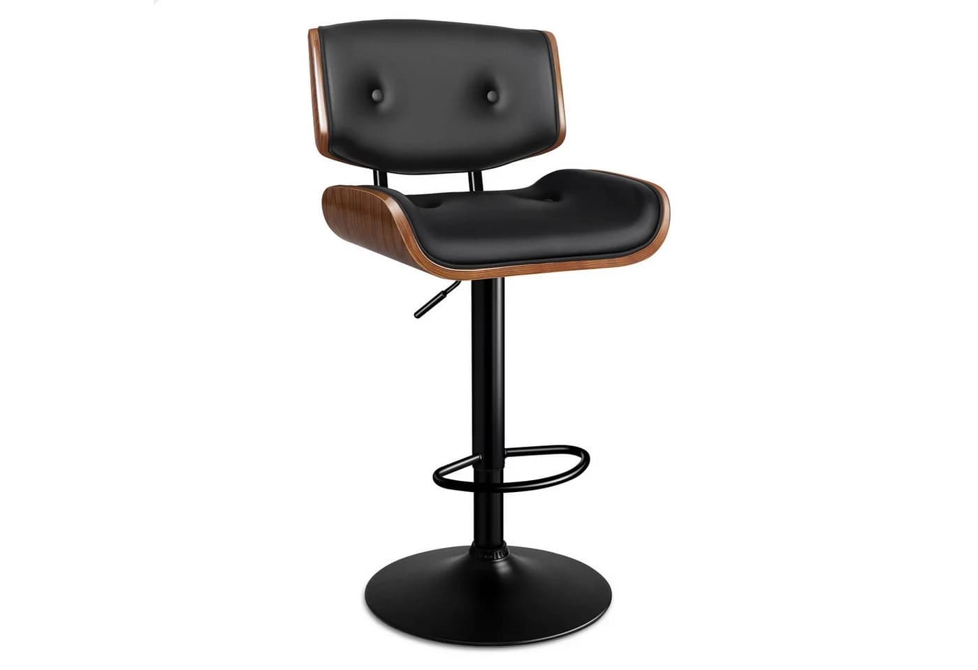 ALFORDSON Barhocker Verstellbar PU-Leder Schwarz 360° Drehung - Bild 2