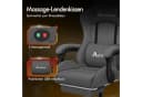 ALFORDSON Gaming-Stuhl Massage-Gaming-Stuhl Ergonomisch Grau Bild 3