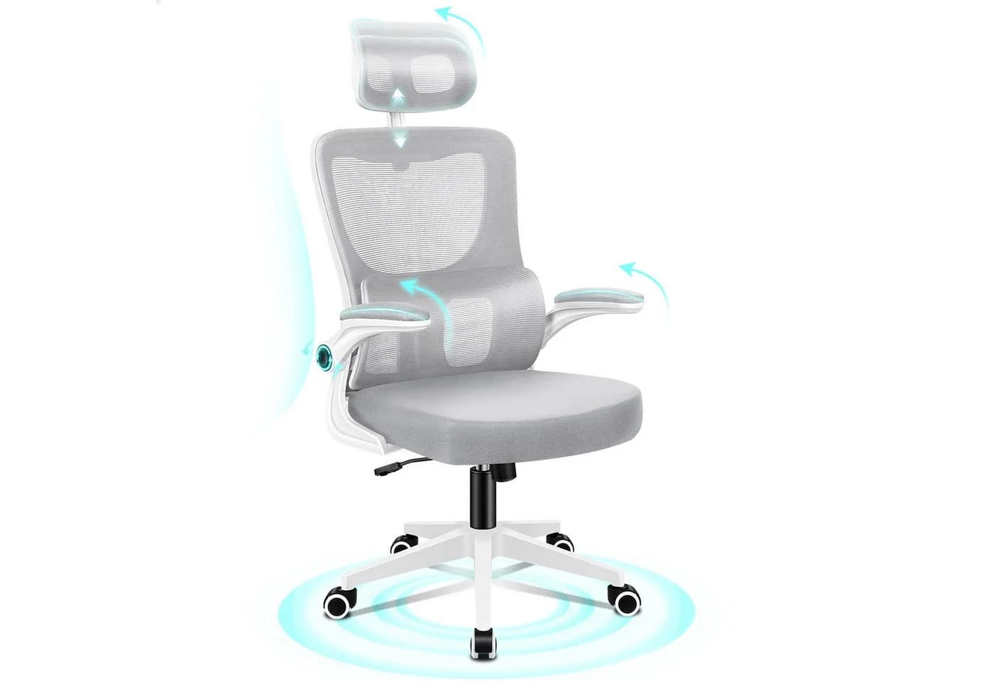 ALFORDSON Bürostuhl Ergonomisch Netzgewebe Selbsteinstellende Lendenstütze - Bild 2