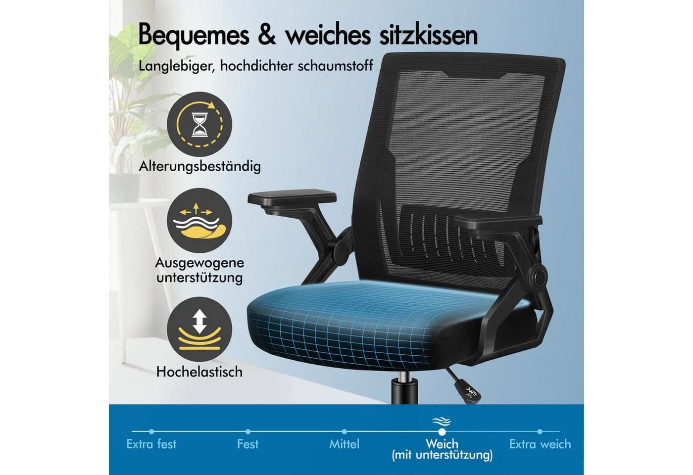 ALFORDSON Bürostuhl Ergonomisch Schwarz - Bild 5