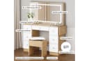 ALFORDSON Schminktisch mit LED-Spiegel, 7 Schubladen und Steckdosen, Schminktisch-Hocker-Set Bild 5