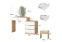 ALFORDSON Schminktisch mit 2 Schubladen und Hocker, LED-Spiegel, Weiß/Walnuss Bild 1