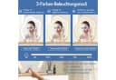 ALFORDSON Schminktisch mit 2 Schubladen und Hocker, LED-Spiegel, Weiß/Walnuss Bild 5