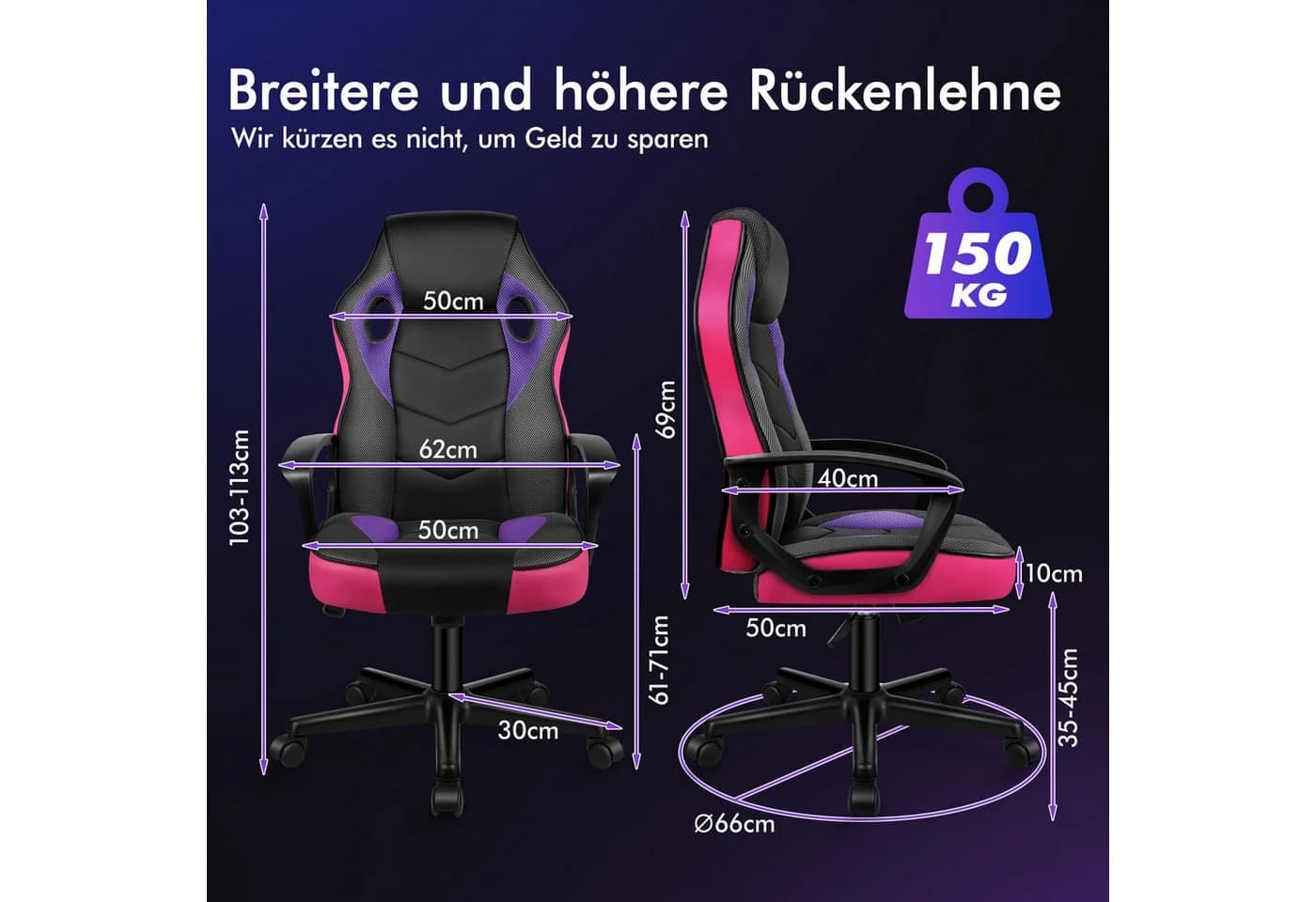 ALFORDSON Racing Schreibtischstuhl Ergonomischer Gaming-Stuhl