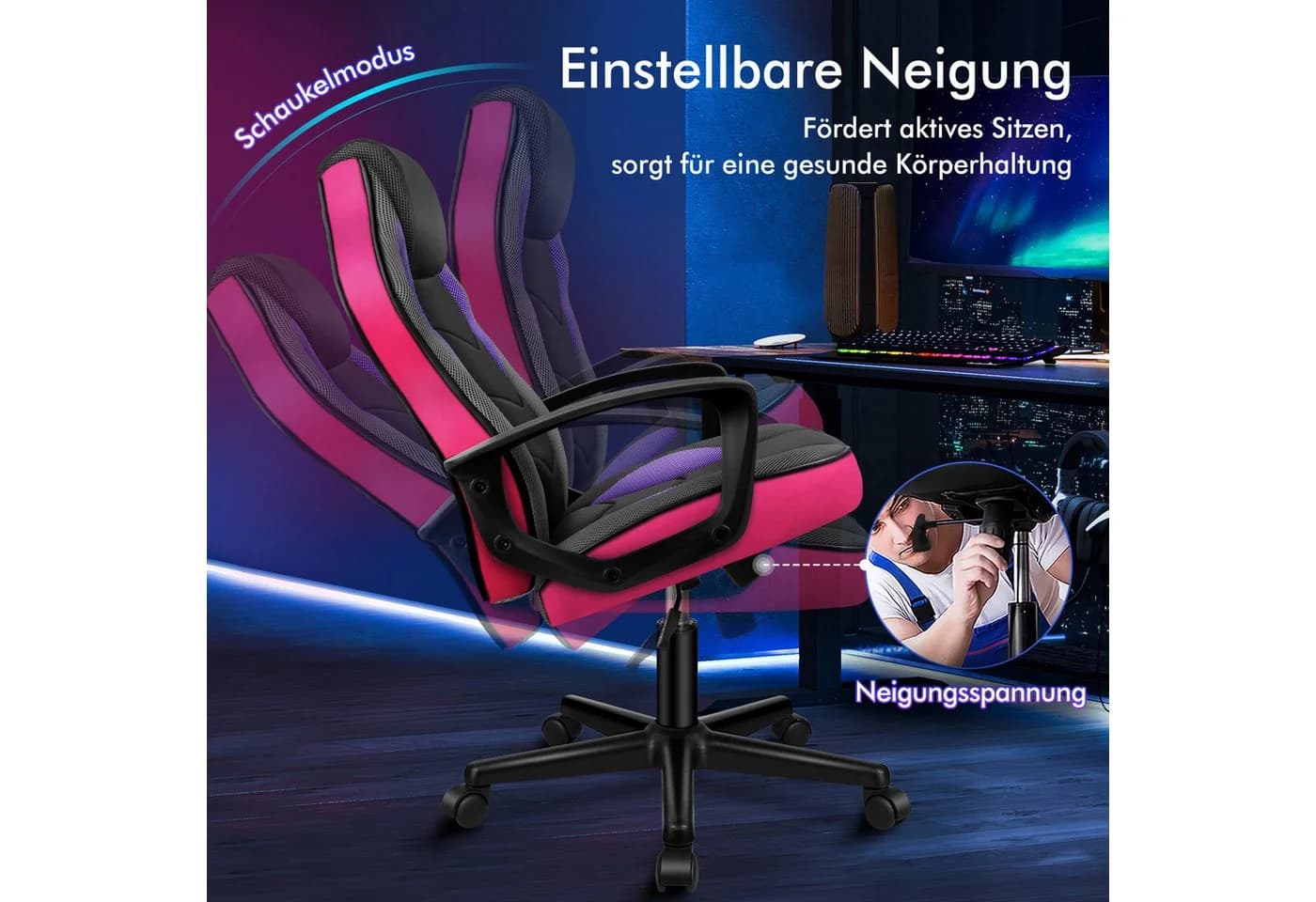 ALFORDSON Racing Schreibtischstuhl Ergonomischer Gaming-Stuhl - Bild 4