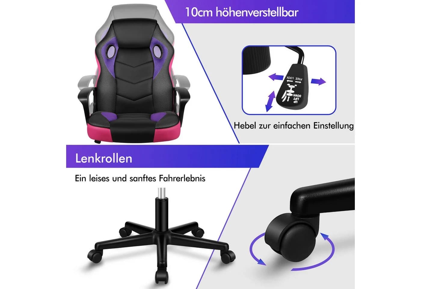 ALFORDSON Racing Schreibtischstuhl Ergonomischer Gaming-Stuhl - Bild 5