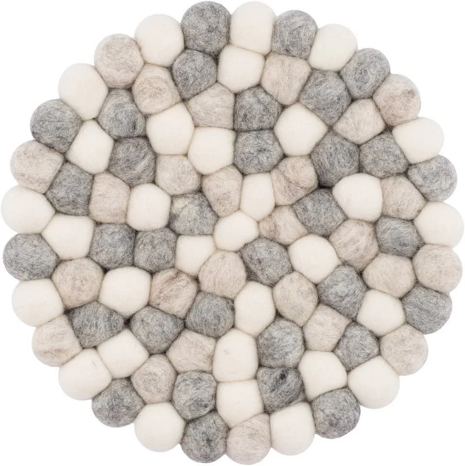 myfelt Topfuntersetzer Filzkugel Grau 20 cm Schurwolle - Bild 2