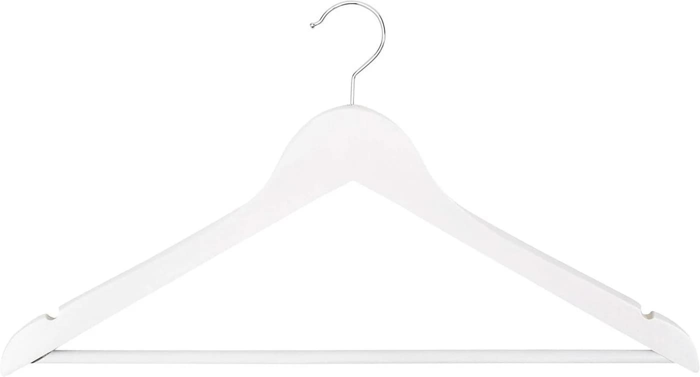 RSR Hangers Kleiderbügel Weiß 38 cm Holz 360° Haken 10-tlg