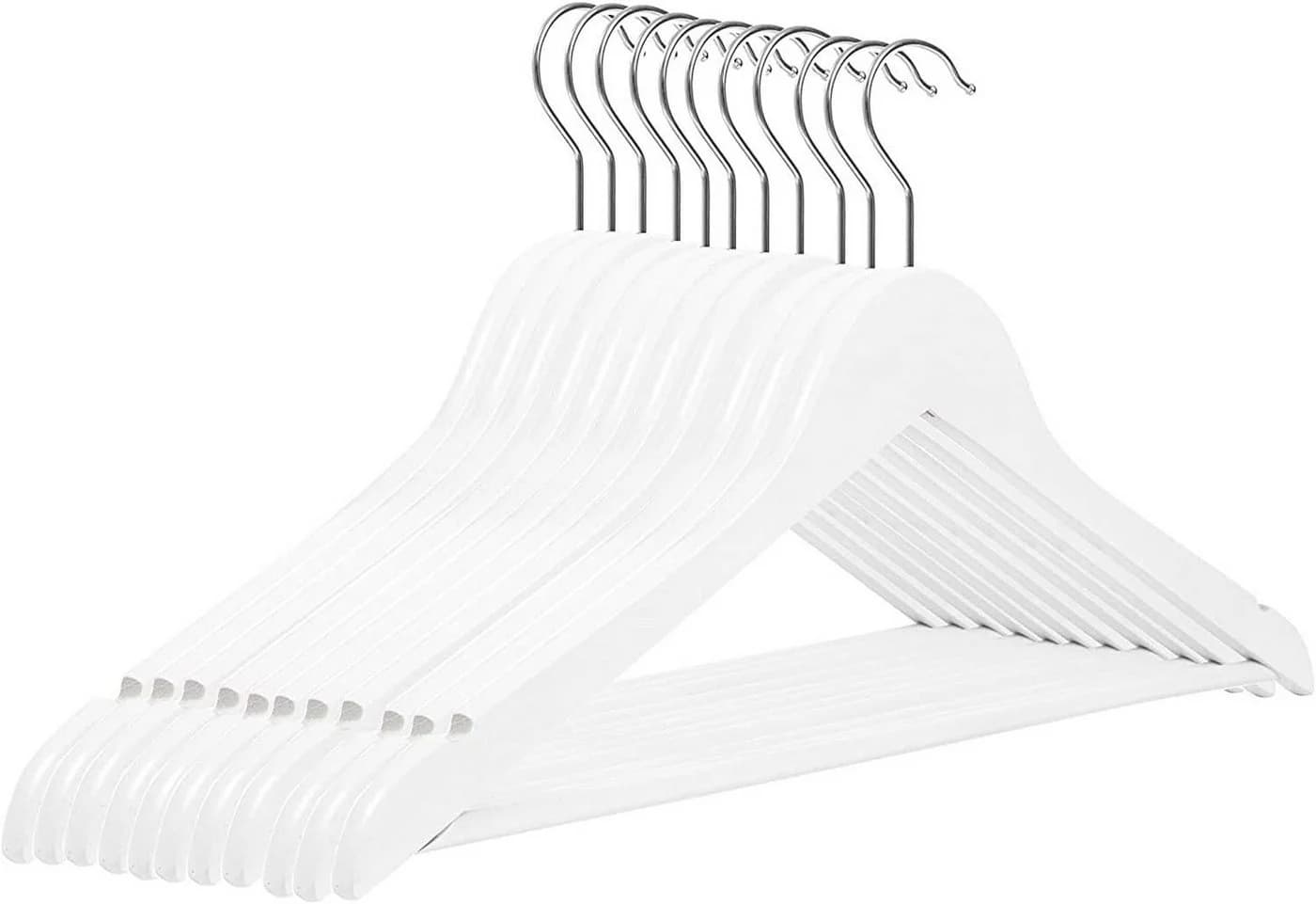RSR Hangers Kleiderbügel Weiß 38 cm Holz 360° Haken 10-tlg - Bild 2