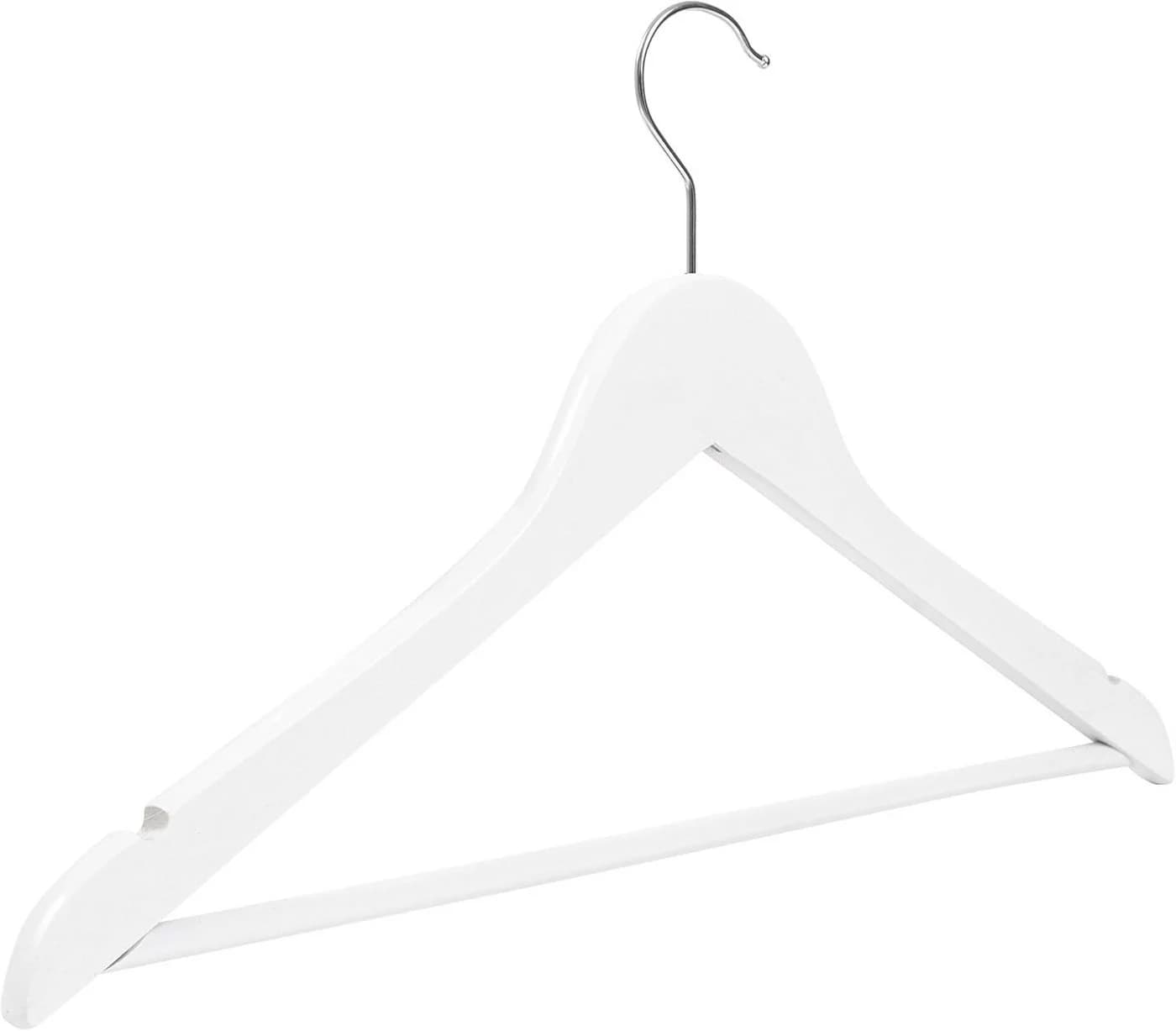 RSR Hangers Kleiderbügel Weiß 38 cm Holz 360° Haken 10-tlg - Bild 3