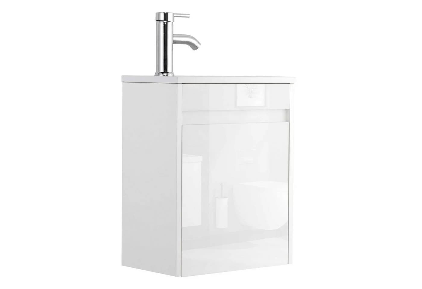 UEV Waschtisch-Set mit Unterschrank und Harzbecken, 40,6 cm, weiß - Bild 2