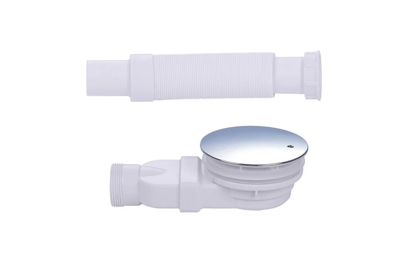 IMPTS Ablaufgarnitur 90mm Chrom-Optik mit Geruchsstop und Haarsieb - Bild 4