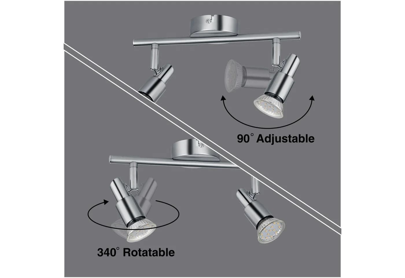 IMPTS LED Deckenspots Deckenstrahler 1/2/3/4/6-Flammig Dreh- und Schwenkbar Warmweiß - Bild 5