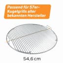 Grillfürst Klappbarer Edelstahl Grillrost 54,6 cm für 57er Kugelgrills Bild 1