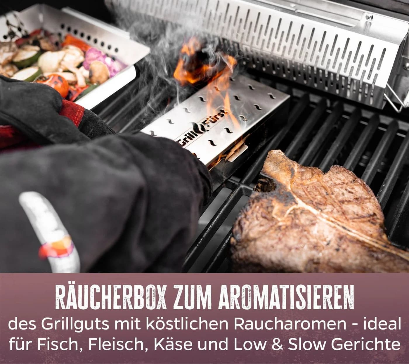 Grillfürst Räucherbox Edelstahl Smokerbox für tolles Aroma - Bild 3