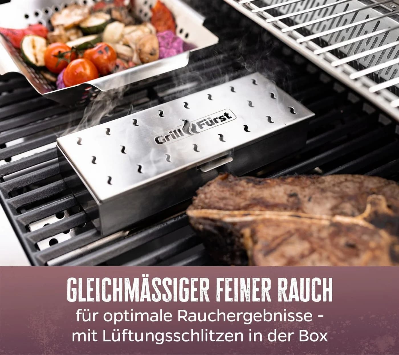 Grillfürst Räucherbox Edelstahl Smokerbox für tolles Aroma - Bild 5