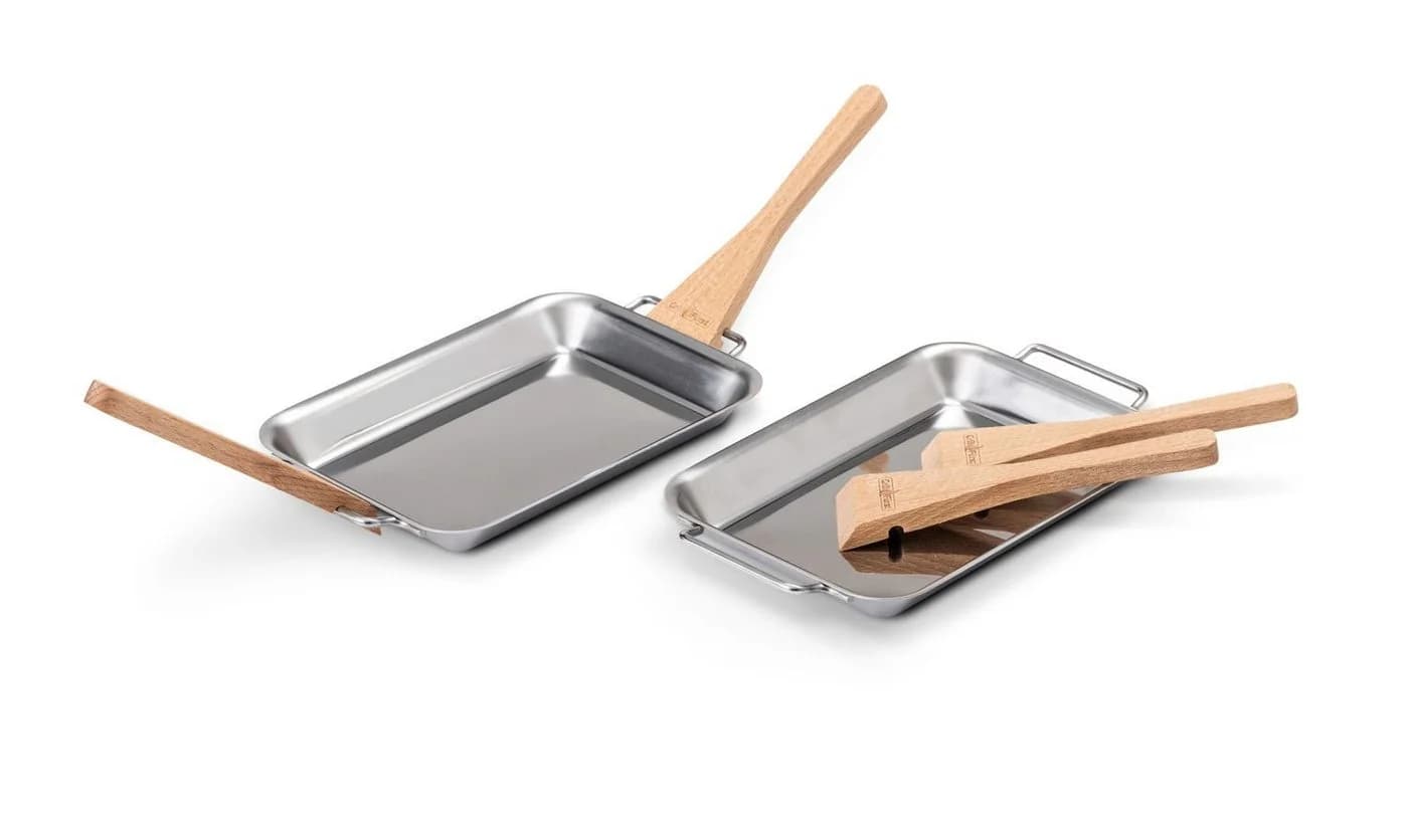 Grillfürst Grillpfännchen 2er Set Edelstahl mit Holzschabern - Bild 2