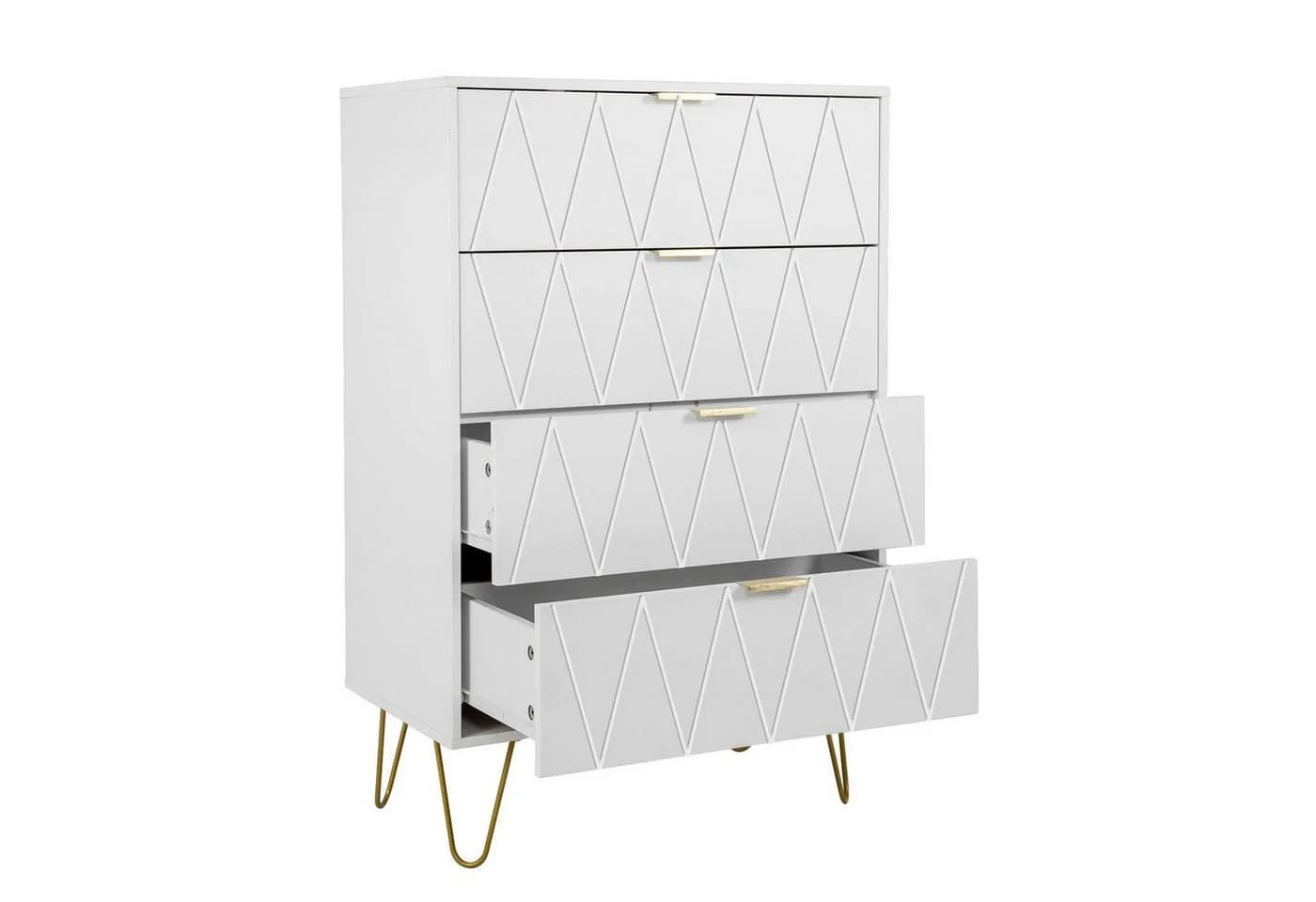 UEV Kommode mit 4 Schubladen, Sideboard für Schlafzimmer, Wohnzimmer (Mehrzweckschrank aus Holz, 60 x 34 x 91 cm), Aufbewahrungskommode, Schrank für Wohnzimmer, Schlafzimmer, Flur - Bild 2