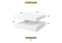 Couchtisch mit LED & Fernbedienung 78x78cm Schwarz/Weiß Marmor Bild 1